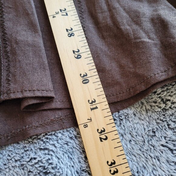 LArry Levine Womens Skirt Size 10 Brown Linen Blend Prairie Neutral Y2K 17170 - Picture 10 of 12
